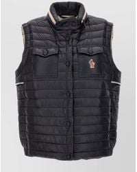 Moncler - Quilted High Neck Sleeveless Vest With Front Pockets - Lyst