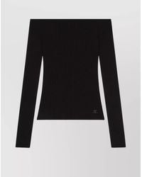 Courreges - Ribbed Off Shoulder Knitted Top - Lyst