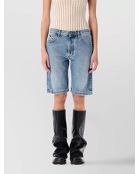 The Attico - Denim Boyfriend Shorts Belt Loops - Lyst