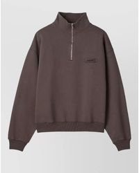 Jacquemus - Cotton High-Neck Half-Zip Sweatshirt - Lyst