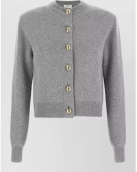 Balmain - Cashmere Mohair Ribbed Crew Neck Cardigan - Lyst