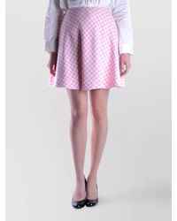 Prada - High-Waisted A-Line Skirt Checkered Pattern - Lyst