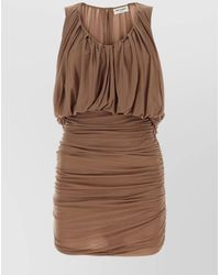 Saint Laurent - Draped Sleeveless Mini Dress - Lyst