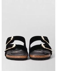 Birkenstock - Arizona Big Buckle Velvet Flat Sandals - Lyst