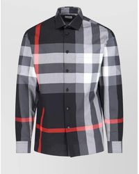 Burberry - Slim Fit Check Cotton Shirt - Lyst
