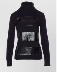 MM6 by Maison Martin Margiela - High Neck Turtleneck Sweater With Glossy Panels - Lyst