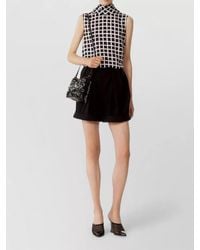 Lanvin - High Neck Sleeveless Top Geometric Check - Lyst