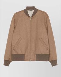 Lardini - Virgin Wool Ribbed-Trim Bomber Jacket - Lyst