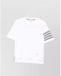 Thom Browne - Striped Cotton Short-Sleeve T-Shirt - Lyst