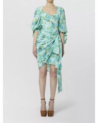 Chloé - Silk Floral-Print Asymmetric Midi Dress - Lyst