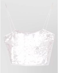 forte_forte - Sequin Cropped Top Spaghetti Strap Design - Lyst