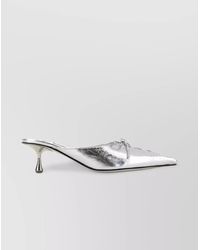 Jimmy Choo - Leather Mules Scarlett Toe Kitten Heel - Lyst