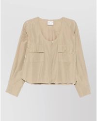 forte_forte - Cotton-Blend Long-Sleeve Blouse - Lyst