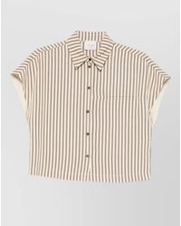 Alysi - Short Sleeve Shirt Chest Pocket Collar - Lyst