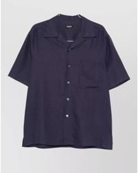 ZEGNA - Oasi Linen Regular Shirt Cuban Collar - Lyst