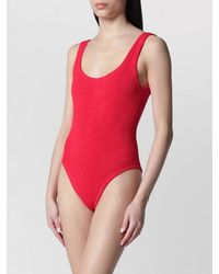 Hunza G - Scoop Neck Sleeveless Textured Beachwear One Piece - Lyst