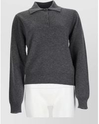 Maison Margiela - Knit Polo Sweater Long Sleeves Ribbed Trims - Lyst