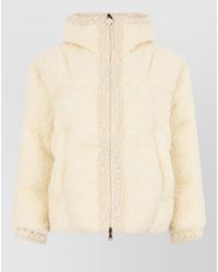 Moncler - Virgin Wool Hooded Three Quarter Sleeve Jacket - Lyst