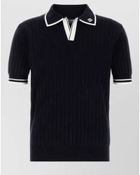 Dolce & Gabbana - Knit Polo Shirt Contrast Trim Collar - Lyst