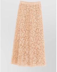 Ermanno Scervino - Midi Floral Lace Pleated Skirt - Lyst