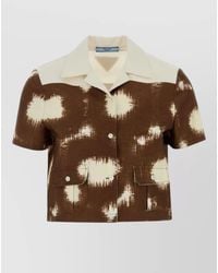 Prada - Printed Cotton Short-Sleeve Shirt - Lyst
