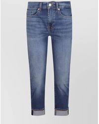 7 For All Mankind - Mid-Rise Cropped Relaxed-Skinny Jeans - Lyst