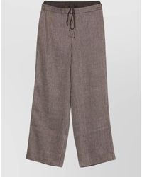 Alysi - Striped Trousers Elastic Waistband Back Pockets - Lyst
