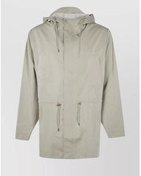 Rains - Long Sleeve Hooded Jacket With Drawstring Waist - Lyst