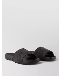 Burberry - Embossed Pattern Slides Flat Sole Open Toe - Lyst