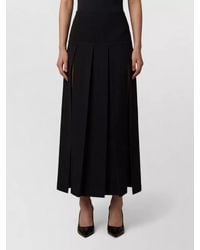 Alaïa - High Waist Stretch Viscose Midi Skirt - Lyst