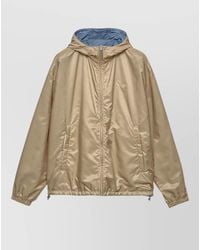 Prada - Hooded Jacket Elasticated Cuffs Side Pockets - Lyst