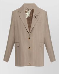 Golden Goose - Pinstripe Blazer Jacket Notched Lapel Pockets - Lyst