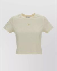 Maison Kitsuné - Organic Cotton Cropped Baby Fox Logo Short-Sleeve T-Shirt - Lyst