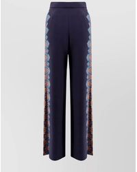 Etro - Silk Paisley Print Wide-Leg Trousers - Lyst
