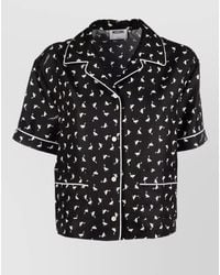 Moschino - Short Sleeve Printed Shirt Notched Collar - Lyst