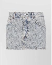 Acne Studios - Denim Skirt With Belt Loops And Lettering Pattern - Lyst
