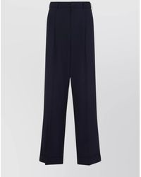 CASABLANCA - Virgin Wool Pleated Wide-Leg Trousers - Lyst