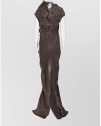Rick Owens - Denim Sleeveless Funnel-Neck Paneled Maxi Dress - Lyst