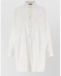 Herno - Broderie Anglaise Cotton Long-Sleeve Shirt - Lyst