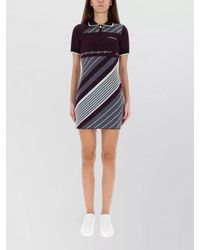 CASABLANCA - Diagonal Stripe Knit Tennis Polo Dress - Lyst