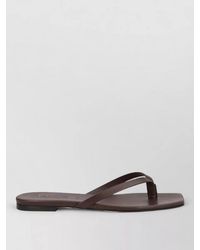 Aeyde - Flat Sole Open Square Toe Thong Slides - Lyst
