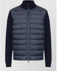 Moncler - Cardigan Quilted Front And Ribbed Sleeves - Lyst
