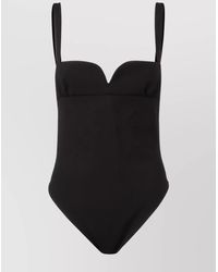 Magda Butrym - Wool Bodysuit With Adjustable Straps And Open Back - Lyst