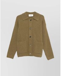 Ami Paris - Ribbed Knit Cardigan - Lyst