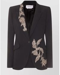 McQueen - Lapel Blazer Embellished Long Sleeves - Lyst