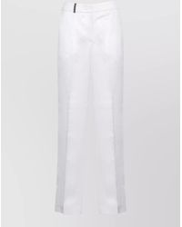 Peserico - High Waist Linen Wide Leg Trousers - Lyst