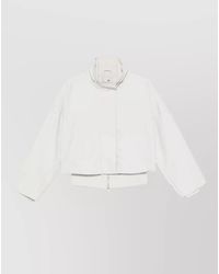Emporio Armani - Cropped Cotton Blend Blouson Jacket - Lyst