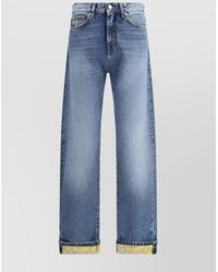Versace - Baroque High-Waist Denim Trousers - Lyst