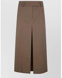 Filippa K - Pleated Skirt Belt Loops Back Pockets Slit - Lyst
