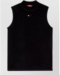 DIESEL - Ribbed Mock Neck Sleeveless Tank Top - Lyst